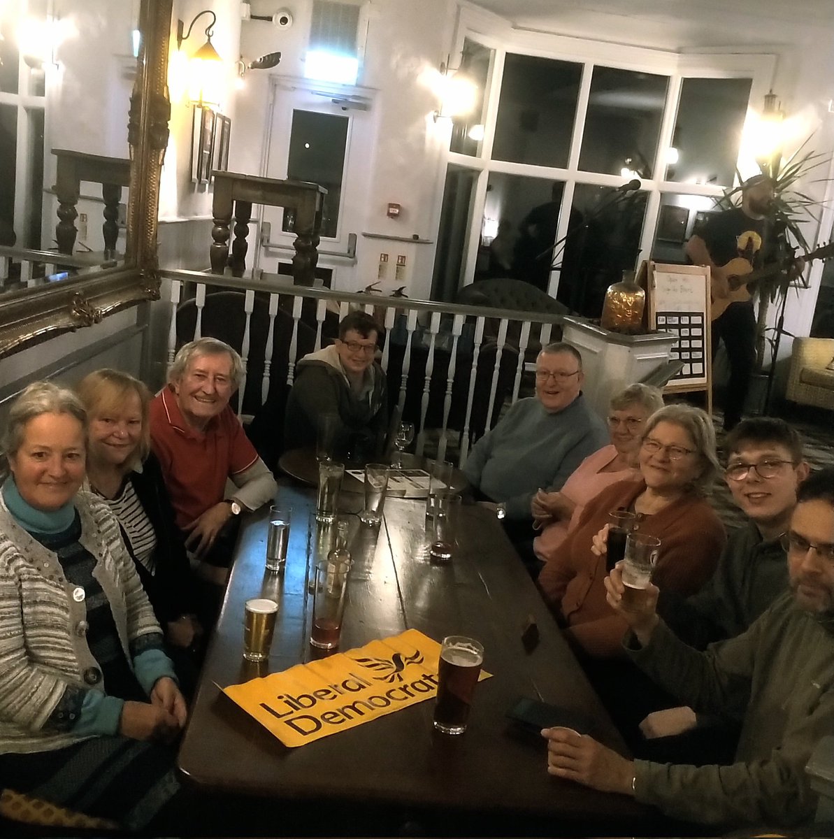 LibDemPintEB's tweet image. Out for a Lib Dem Pint in #Eastbourne.  

Cheers to The Stage Door Pub for having us and to the talented open mic performers. See you next time.