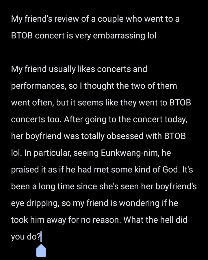 meloverselify's tweet photo. an op told a review of her friend who came to #BTOB's concert with her boyfriend
(trans on pic) 
#Eunkwang as Melodude attractor🤭😂
Cmiiw https://t.co/UPdoUwJy6I