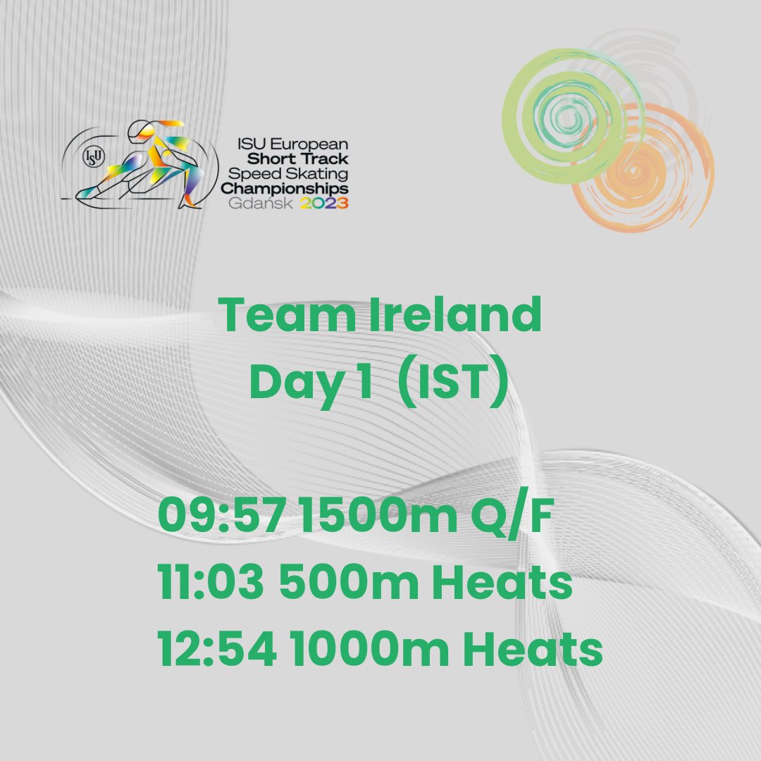 IceSkateIRL's tweet photo. 🚨 Qualifying rounds today for Sean McAnuff and Liam O’Brien at the European Short Track Speed Skating Championships in Gdańsk, Poland. 🇮🇪 ☘️ 

Watch live 👉 https://t.co/xOw9uf9z0a

#ShortTrackSkating https://t.co/lxx5lzU5D4