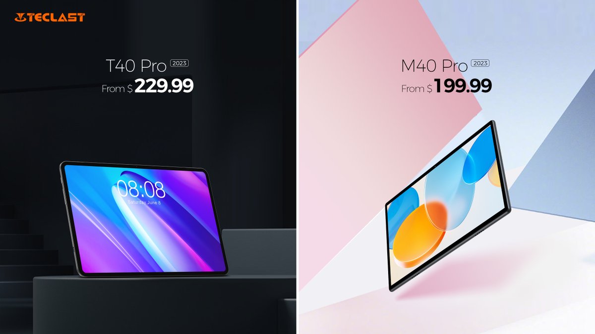 TeclastJapan's tweet photo. All New, 2023🌠
どちらが好きでしょうか💕?Teclast「T40Pro 2023🧩」と「M40Pro 2023🍻」は予想より安い価格で販売されています🥳
カートに追加🛒🛒
🍊T40Pro:https://t.co/B3q0PdzwOl
🥧M40Pro:https://t.co/YNxkQZ1cOF
#Teclast #タブレット #T40Pro2023 #M40Pro2023 https://t.co/YScVfnLOHl