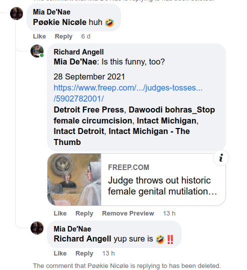 TheGuardianAn15's tweet photo. @stopcirconcire @YourWholeBaby @GenIntact @circumcision1 @cuttershame2 @quill_monger @DontCutThatBaby @anunnakiray @BloodstainedMen @adkisojk @JamesDo35072671 Correction: Although the OP writes like an air-headed girl, it turns out HE's the FATHER. Several of us got it wrong.
Meanwhile, the baby cutters just keep coming on. Like this pervert who thinks that #genitalcutting of boys AND girls is amusing.
#EndCGM #IntactGeneration https://t.co/PUDqe1laTE