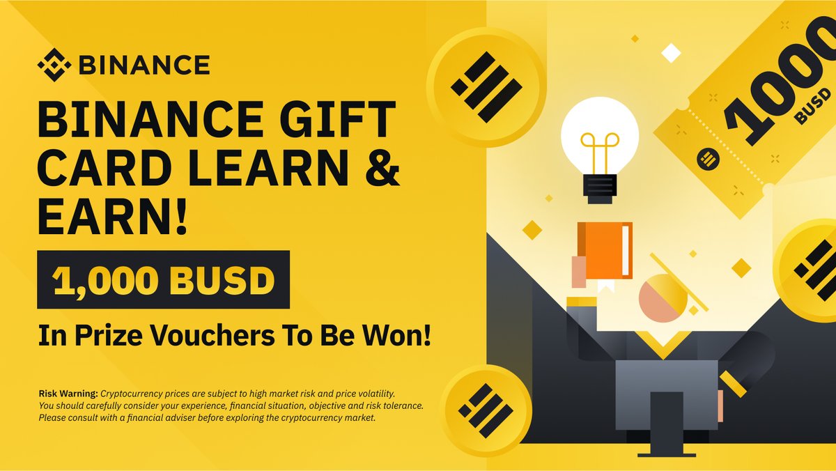 Binance Africa (@binanceafrica) on Twitter photo ⏰Time to put your #Binance Gift Cards knowledge to the test.
Stand a chance to share 1000 #BUSD 👉 100 lucky winners!💰
🔸Retweet & Follow <a href="/BinanceAfrica/">Binance Africa</a>
🔸Tag 3 friends to join the fun with #GiftCard4Me
🔸Participate in Quiz ➡️ forms.gle/SXoEjT7J4cRphg… ⏰Time to put your #Binance Gift Cards knowledge to the test.
Stand a chance to share 1000 #BUSD 👉 100 lucky winners!💰
🔸Retweet & Follow <a href="/BinanceAfrica/">Binance Africa</a>
🔸Tag 3 friends to join the fun with #GiftCard4Me
🔸Participate in Quiz ➡️ forms.gle/SXoEjT7J4cRphg…