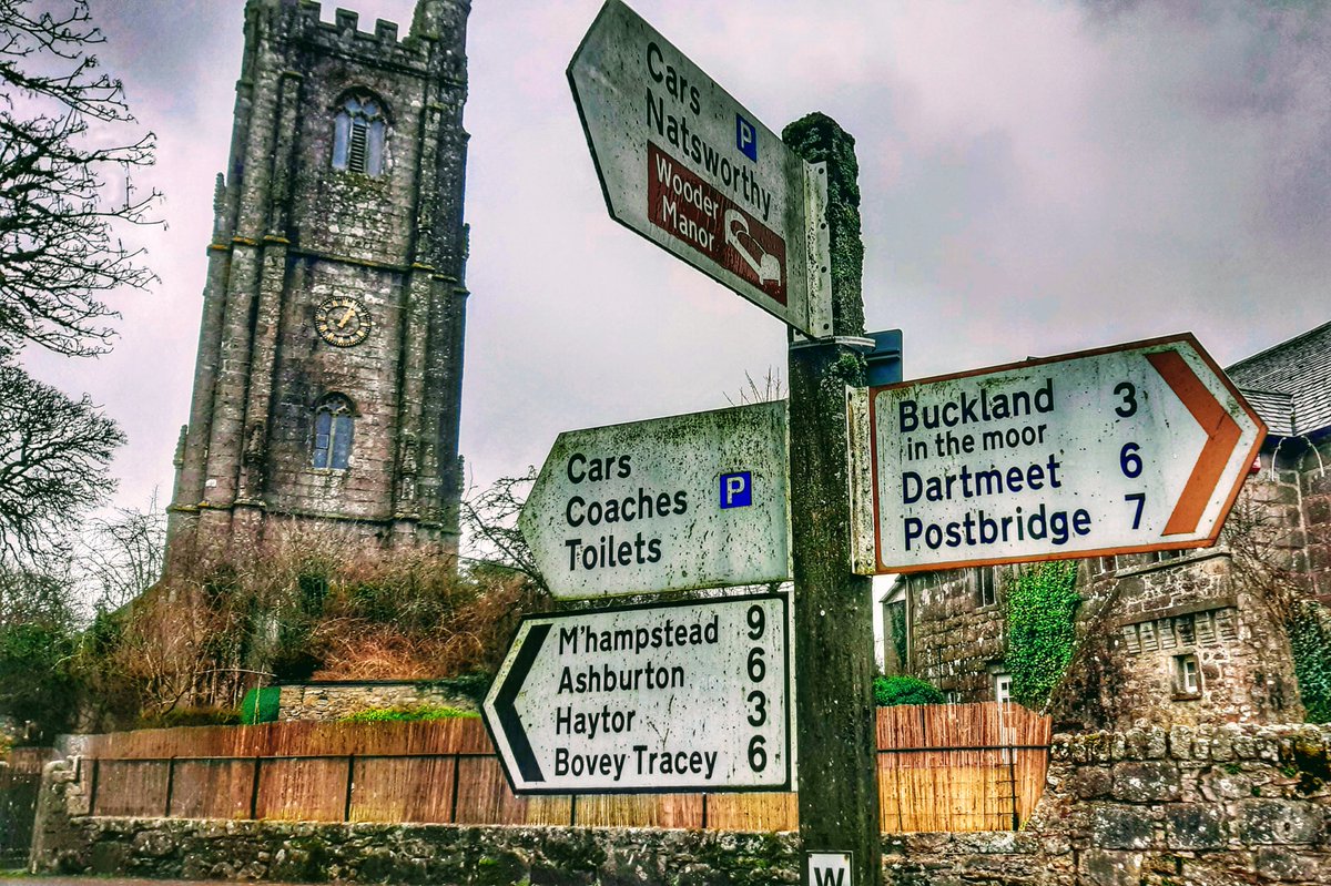 Caught in a downpour at Widecombe in the Moor, January 2023. Hardly a soul about to seek out all these Dartmoor destinations. Nor cars nor coaches to fill the parking spaces.

#dartmoor #devon #fingerpostfriday