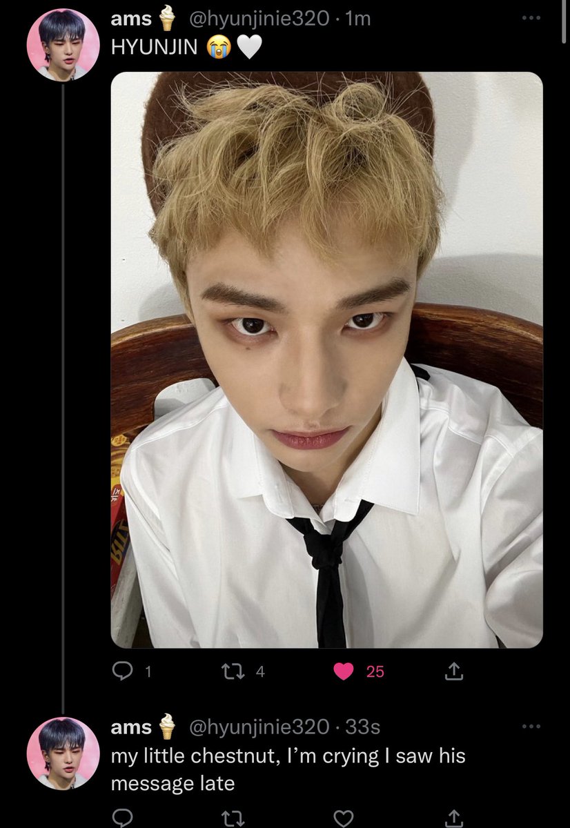 golflefleur's tweet photo. everyone resorting to just calling hyunjin different types of food as a nickname https://t.co/DzNGyX20ER