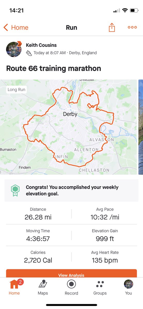 Kousinsruns's tweet photo. Took the day off for my long run. 25 miles round #route66 and a bit extra to make it up to a marathon. Nice confidence boost for #chester50 #ukrunchat https://t.co/R8DpExY1fX