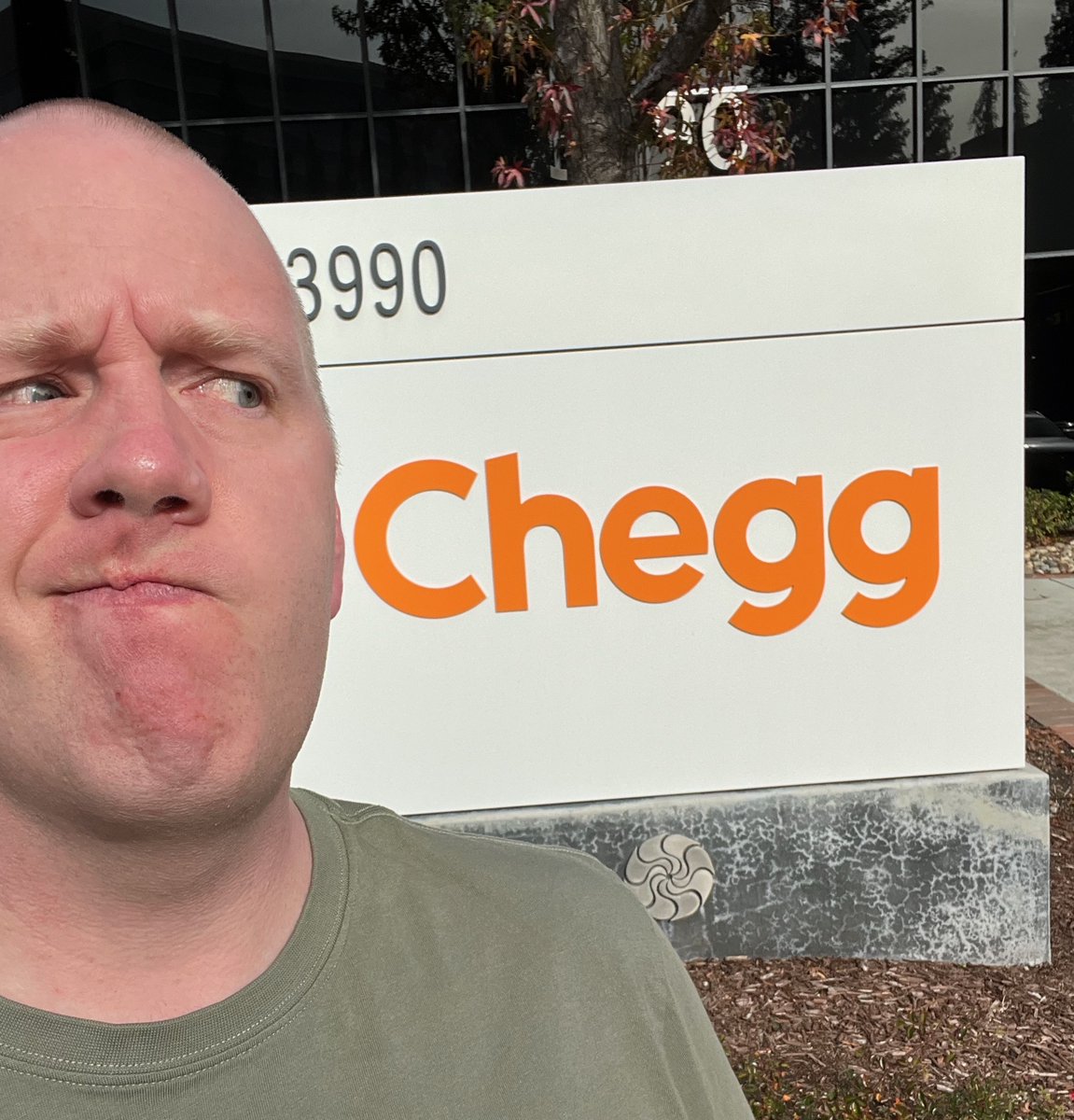 rossbiology's tweet photo. Not surprising: Chegg's HQ is in Silicon Valley. More surprising: HQ is across the street from the #CSUPERB symposium! Most surprising: I restrained myself from lodging some complaints about their business model! https://t.co/PqgcQvRME7