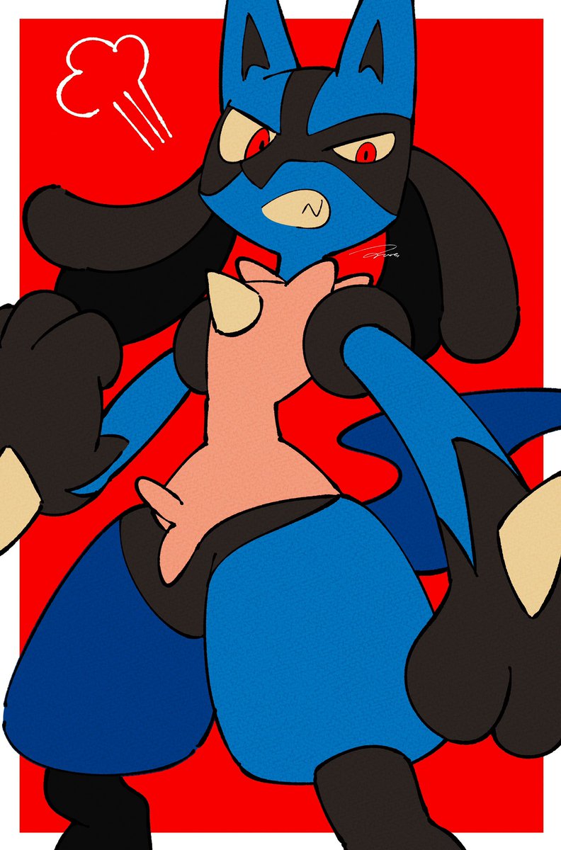 pokemon (creature) solo open mouth own hands together furry red eyes flying sweatdrops  illustration images