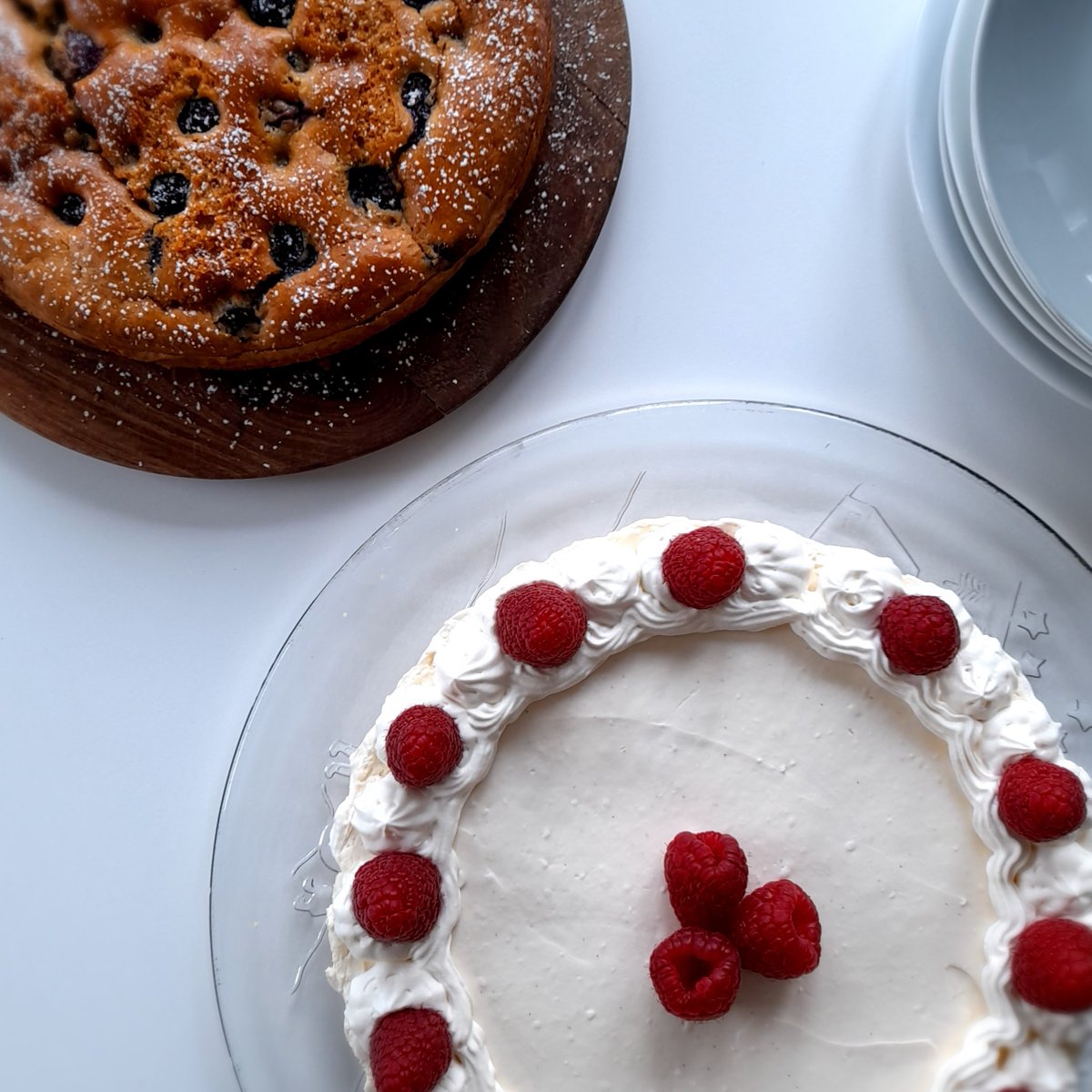 erwuk's tweet photo. Coffee morning #Veganuary bakes.  Blueberry and lemon cake and Vanilla cheesecake.  Both adapted from recipes on the @veganuary website.
#baking #veganrecipe https://t.co/zIlliYDEAk