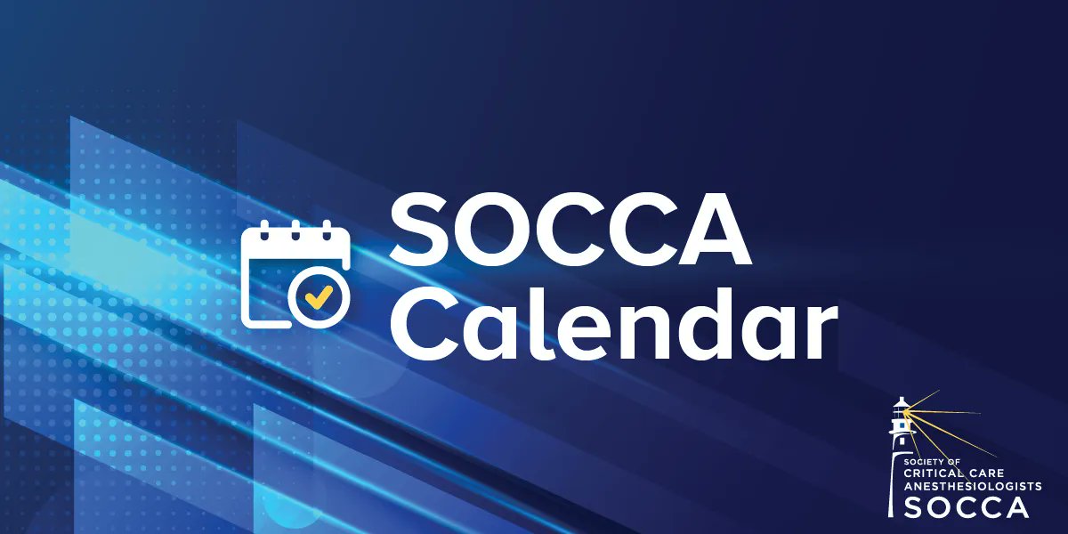 Visit SOCCA's 2023 event calendar & you'll never miss a Webinar or online meeting! Women in Critical Care, Early Career Intensivists, Intensivists in Private Practice, & a full slate of clinical professional Webinar topics represented: buff.ly/3z90o6A @shahlasi #SOCCA23