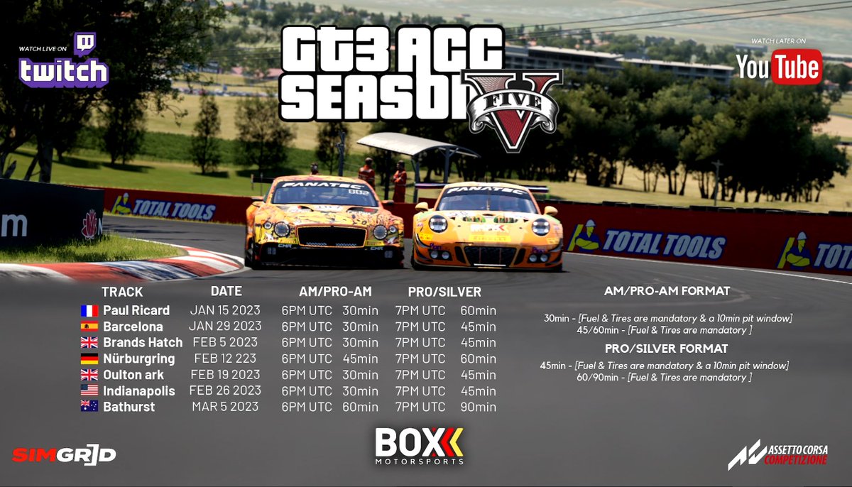 Box3Motorsports's tweet image. Here’s the full schedule! And as always Great video work by @DanielGMagno