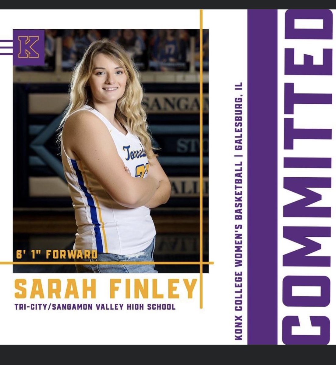 Congrats to <a href="/SarahFinley23/">Sarah Finley</a>  on her commitment to play basketball at Knox College