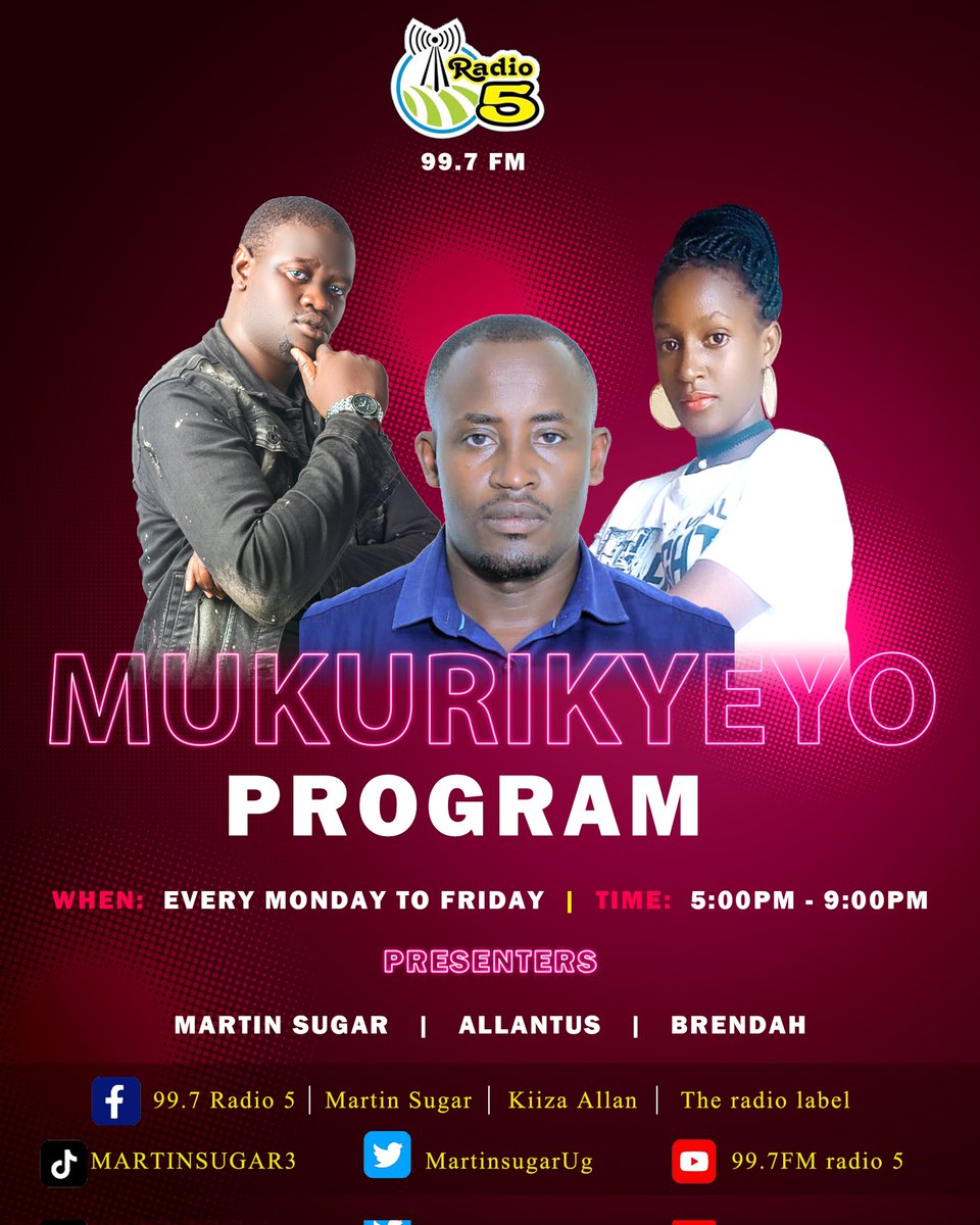 MARTINSUGARUG's tweet photo. Now let's close working days in a hyp 🤸
@MARTINSUGARUG
#Allan
#Brendah https://t.co/U5doPSl77S