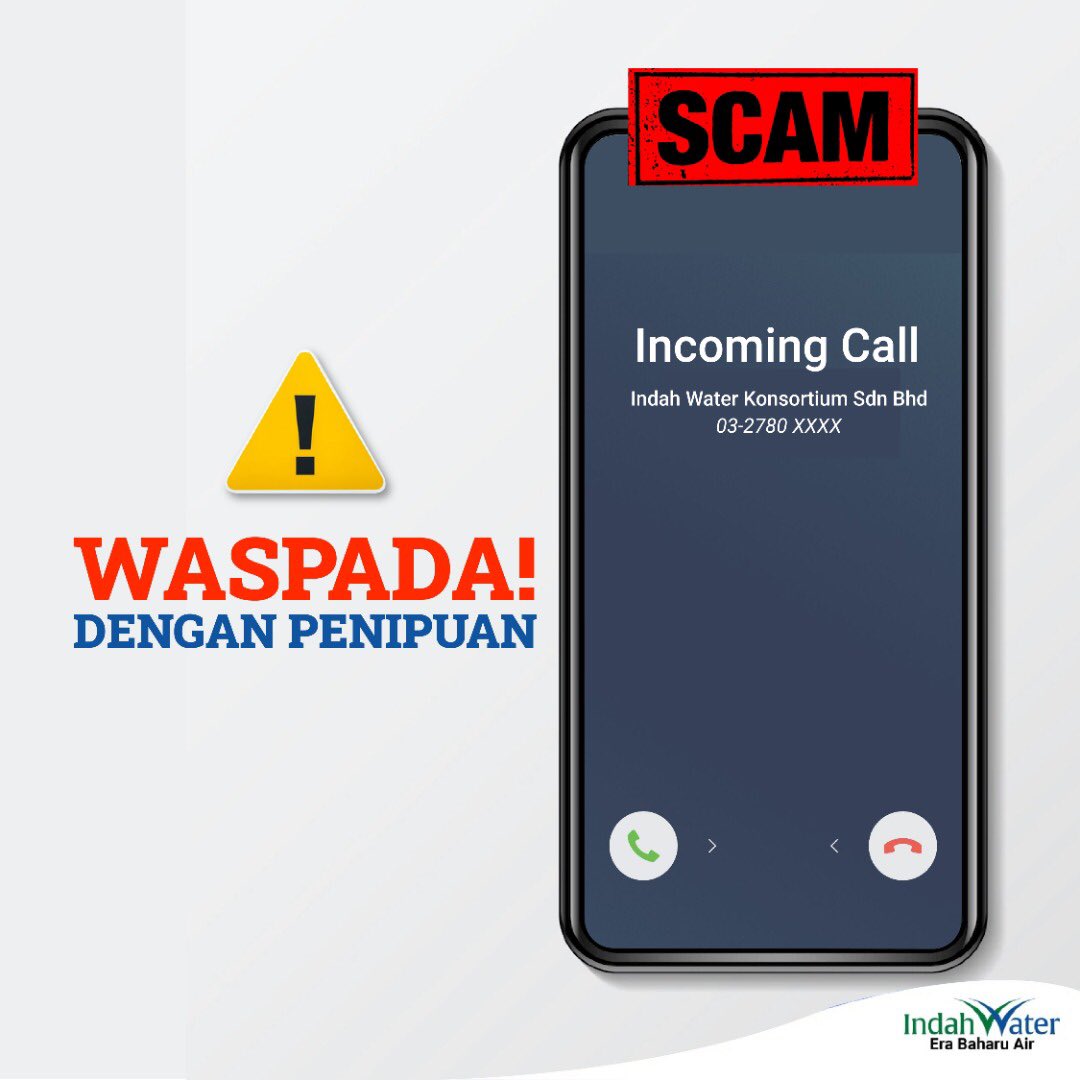 IwkComms's tweet photo. IWK ingin memberi peringatan kepada semua pelanggan kami untuk sentiasa berhati-hati dengan panggilan telefon daripada scammers yang diterima. Scammers juga didapati menggunakan nombor talian IWK (+603 2780 xxxx) untuk membuat panggilan tersebut. https://t.co/kOw1uF6cOF