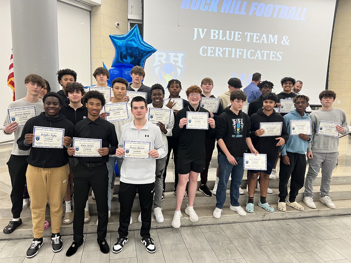 RockHill_FB's tweet photo. Congratulations to our Junior Varsity Black and Blue Teams on an outstanding season! We’re so proud of you! #LEO #ICSEEU @RockHillHS @PISD_Athletics https://t.co/Lu0oxQBUzV