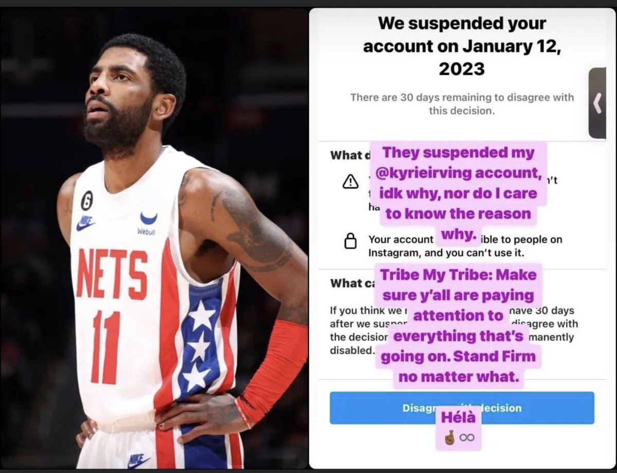 We at FIRST TRIBE stand with our Brother <a href="/KyrieIrving/">Kyrie🤞🏾</a> 100% . We see what’s going on at each level .  
FIRSTTRIBENATION.COM