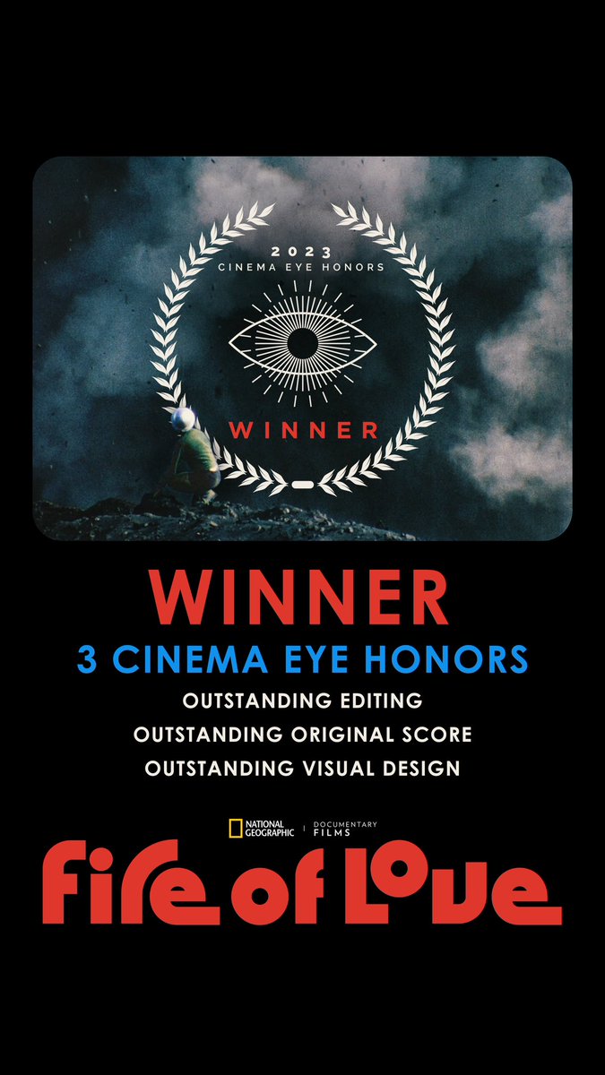 Thank you @cinemaeyehonors !! We are so thrilled to be part of such an amazing group of films and filmmakers. @natgeodocs @neonrated @erinlcasper @saradosa @nicolasgodin @ShaneBoris1 @timhorsburgh @Cinetic_Media @lucymunger