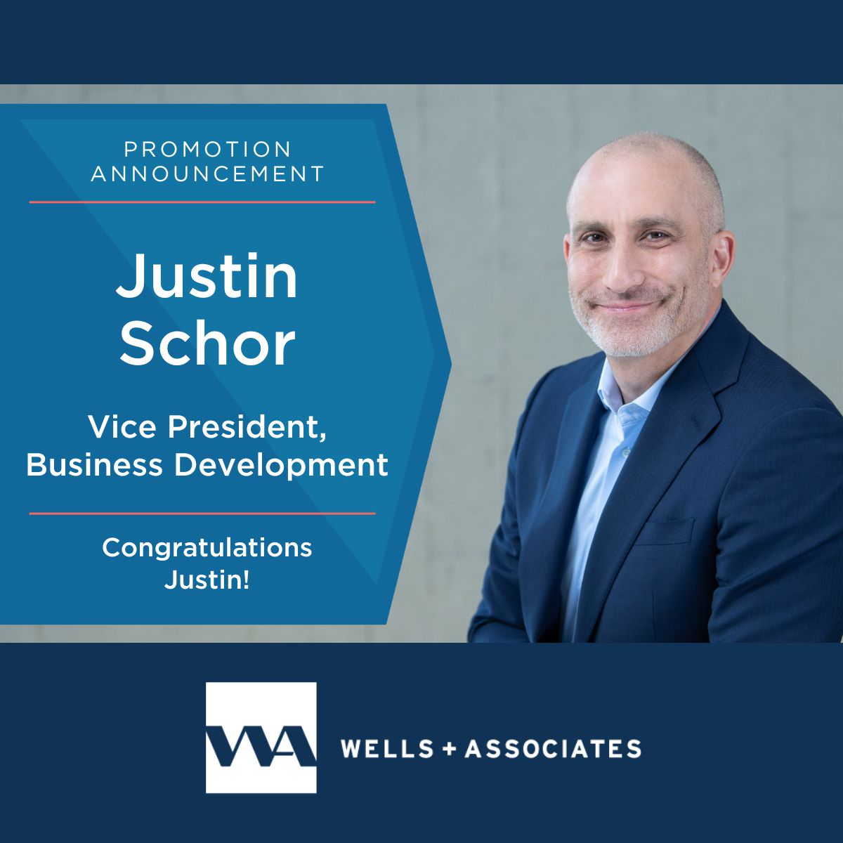 Congratulations to our <a href="/schorj/">Justin Schor</a> on his promotion to Vice President of Business Development. In this new role, Justin will oversee our firm’s business growth, expansion, marketing, and the formation of strategic partnerships.

Congrats, Justin!

Learn more: 
wellsandassociates.com/blog/justin-sc…