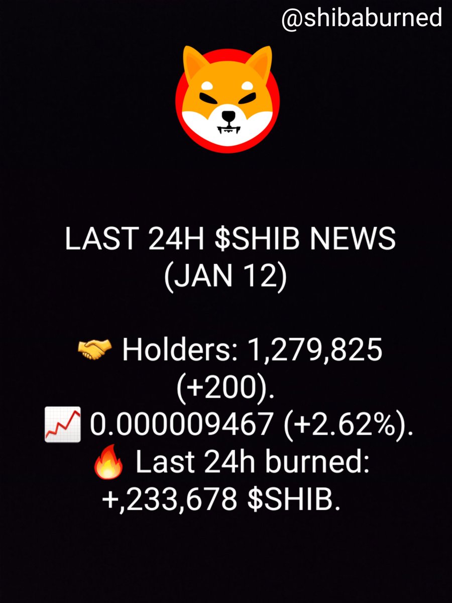 $SHIB NEWS JANUARY 12

#SHIB #shiba #shibainu #SHIBARMY