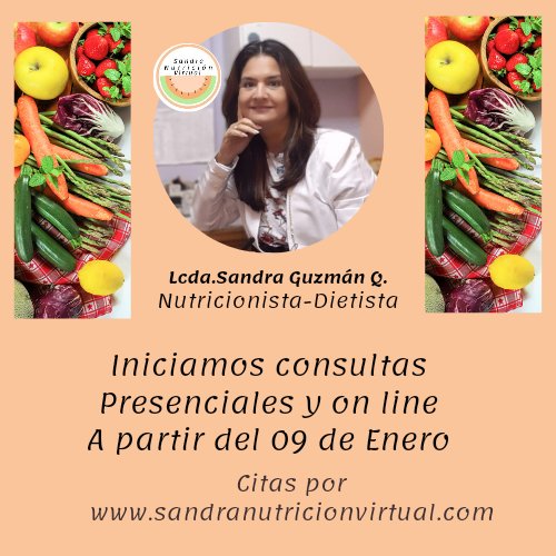 Para nuevas citas, agendar por la página web  www.sandranutricionvirtual. com/contacto. #Nutricionista #metas2023 #yomecuido #motivacion