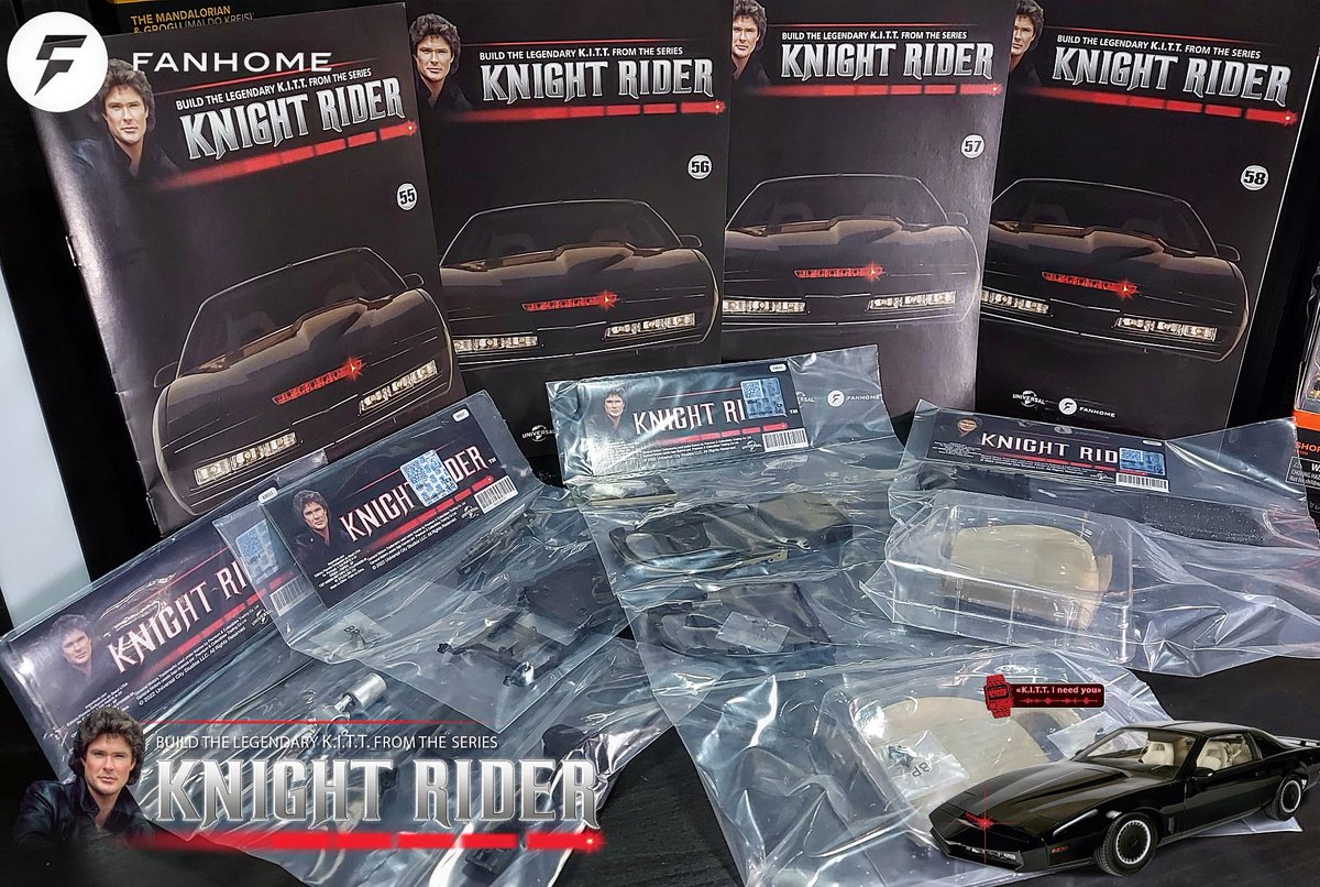 Eggmanstudiosig's tweet photo. The next #monthlysubscriptionbox from @FanhomeUK of the #80stv #knightrider #kitt #buildyourown 1/8th scale #diecast #modelkit are in now up to issue 58 over the half way mark now #fanhomeuk #deagostiniuk https://t.co/YEb12drjg4