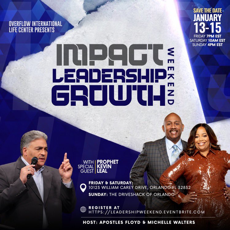 Buildingprophet's tweet image. Join me this weekend in Orlando, Florida!! 
I’ll be at Overflow International Life Church with Pastors Michelle McClain-Walters and Floyd Walters.