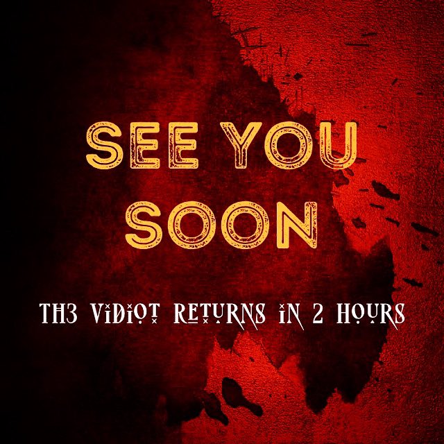 Th3Vidiot's tweet photo. Returning @ 9 am MST
#thereturn
#streamer
#gamer
#horror
#teamugn
#teamlvg
#radcompanyrecords
#itstime
#muchlove
#maximumdeadliness https://t.co/FhWg5m3GD9