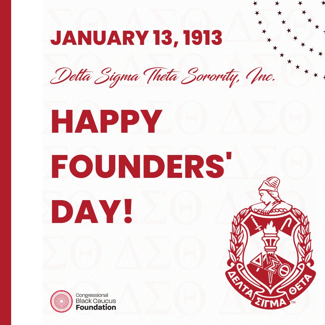 CBCFInc's tweet image. Happy Founders' Day to the women of Delta Sigma Theta Sorority, Inc! #DST1913 #DST109 @dstinc1913