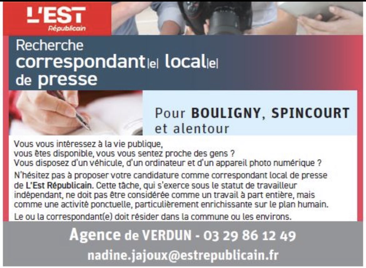 🚨🚨🚨Votre #journal de #Verdun recherche… #Presse #pqr #Meuse #job indépendant