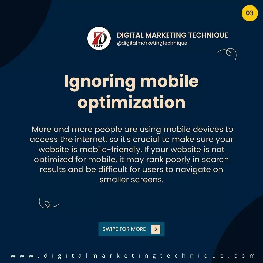DigiTechnique7's tweet photo. You have to pay attention to this if you are doing SEO[Search Engine Optimization] work for your website or your client's website.
1] Not doing keyword research
2] Overusing keywords
3] Ignoring mobile optimization
#seo #webdesign #seoexpert #seotips #seoforbeginners #seotip
#01 https://t.co/ZJna2WiizQ