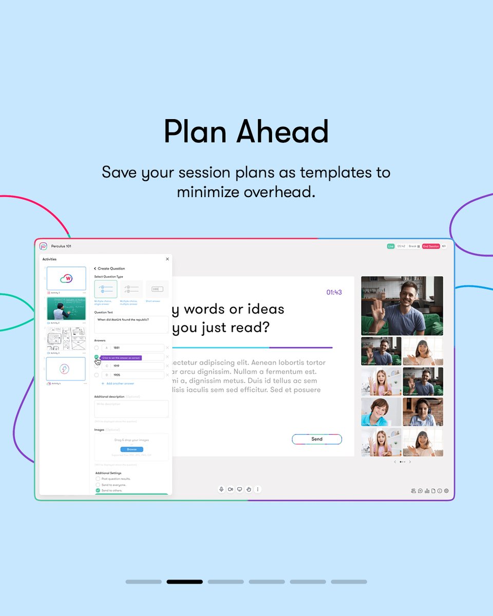 perculus's tweet photo. Design your custom session plan, or use one of the templates to get a head start in your sessions. Iterate, improve and reuse! 🤩 

Check out the feed! 👉 See how you can use your session plans.

#perculus #reallearning #experience #digitaltraining #revolutionary #meet #sessions https://t.co/k8PS8nTJUp