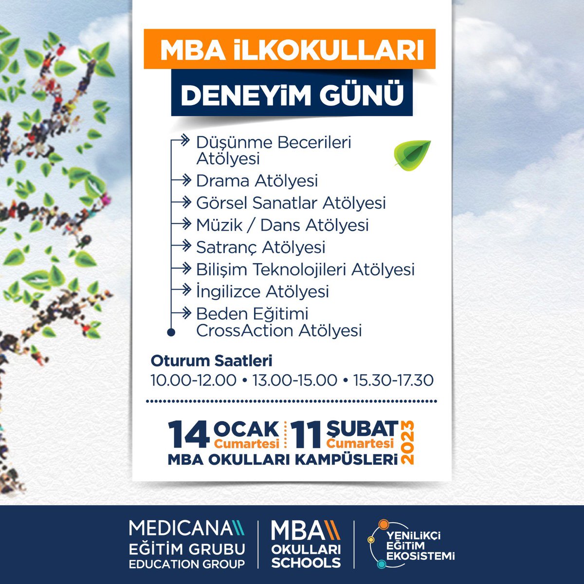 MBA Okulları ilkokul öğrencileri ve aileleri birbirinden keyifli atölyelerden oluşan deneyim gününde buluşuyor!

#MBAOkulları #MedicanaEğitimGrubu
#MBAYenilikçiEğitimEkosistemi #BaşarıTasarımı