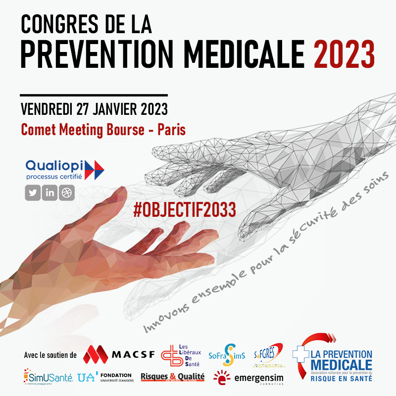 Prevention_Med's tweet photo. 🎫[#INVITATION] Congrès de la @Prevention_Med 
#Objectif2033 : Innovons ensemble pour la sécurité des soins
📅 27 janvier 2023
👥 En présence du Pr D. Le Guludec, présidente de la @HAS_sante 
📍 @cometmeetings Bourse - Paris
Inscriptions #hybrides ⤵️
https://t.co/kC8tuJBQjY https://t.co/Uw32QAQXLn