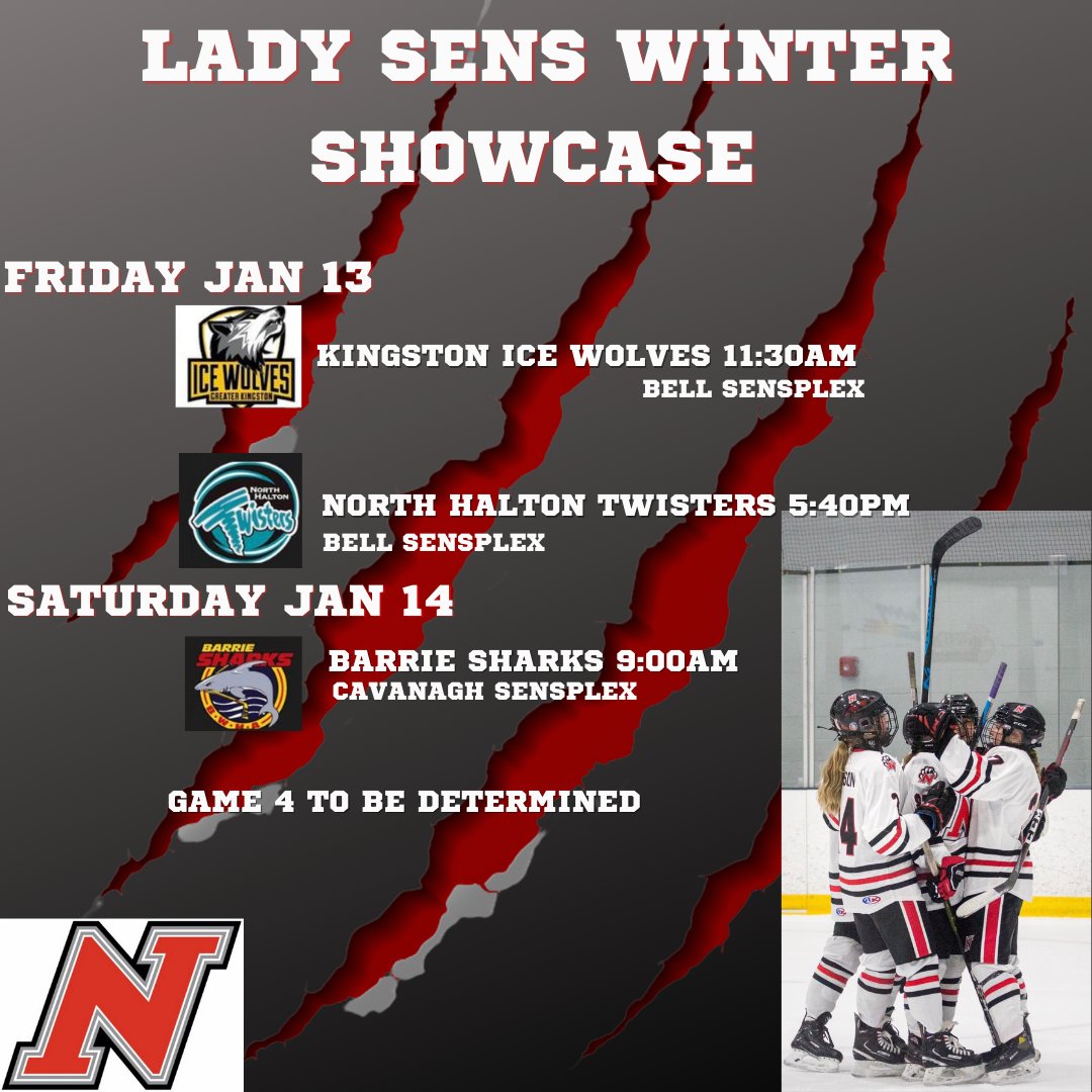 Lady Sens Winter Showcase starts today!  We are excited to see so many great teams in our home city!  
Thanks to the Lady Sens for hosting! @ladysensu15 
🥅🏒❄️⛸️❄️🏒🥅
#letsgo #rollnepean #clawsout #owha #tournament #hockey #nepeanwildcats #sensplex #sensplextournament
