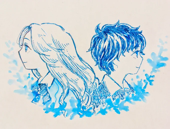 カメラロール見てたら2020年4月に描いてたマーニーと杏奈でてきた。金ロー3年ごとの放送なのかな…#思い出のマーニー #過去絵 