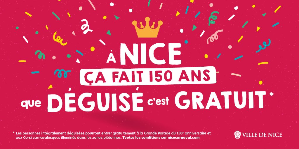 NiceCarnaval's tweet photo. 1️⃣5️⃣0️⃣ ans qu'on vous le dit ❗️ 😘
#NiceCarnaval #IILoveNice https://t.co/rZiYPEBD4Q