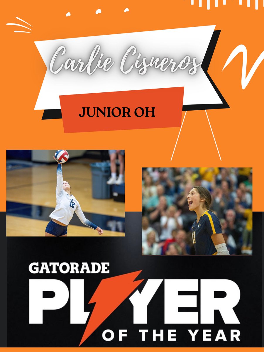 HUGE FRIDAY NEWS!!!
For the 2nd time in 3 years, the Missouri Gatorade Player of the Year runs through NORTH! War 🦅 &amp; Congratulations to our girl, #12, Carlie Cisneros!!!💛🏐💙#RFB #GatoradePOY