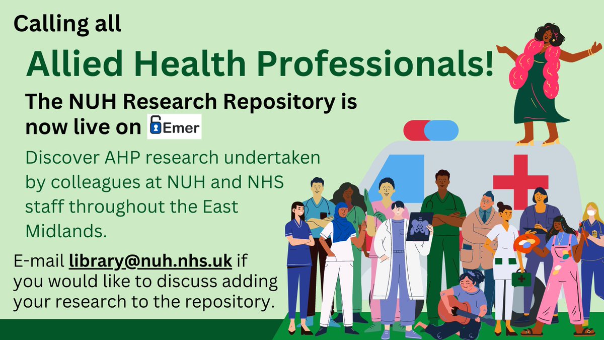 The NUH Research Repository offers access to a wide variety of research undertaken at NUH, whilst EMER offers content from Trusts throughout the East Midlands. NUH colleagues can e-mail library@nuh.nhs.uk to discuss adding their research.
eastmid.openrepository.com