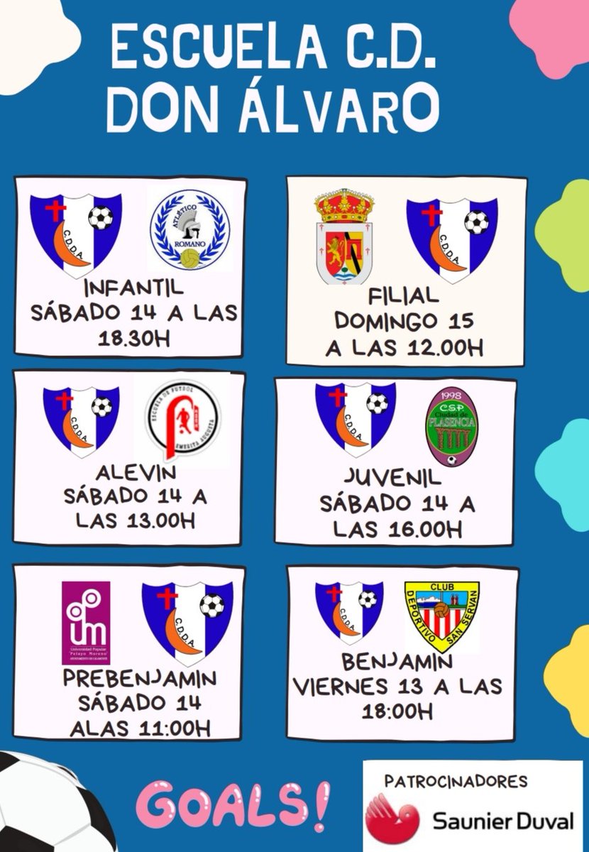 CanteraCDDA's tweet photo. Partidos de este fin de semana de nuestra escuela. https://t.co/RdcLzqGLT0