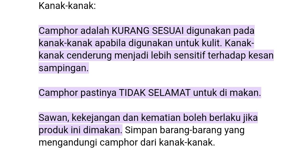 ADLIZAKUAN's tweet photo. Tuan ini ingatkan bahaya cap kapak guna pada bayi.

Ini betul. Elakkan!

Saya ada terbaca ni dulu maka memang amatt amatt amat sikittt letak di kaki semalam.

Mujur elak sapu perut/dada yang boleh buat terhidu.

Boleh bawa maut jika makan!

https://t.co/2ds1cCbMn1 https://t.co/pH0K0I4gqo