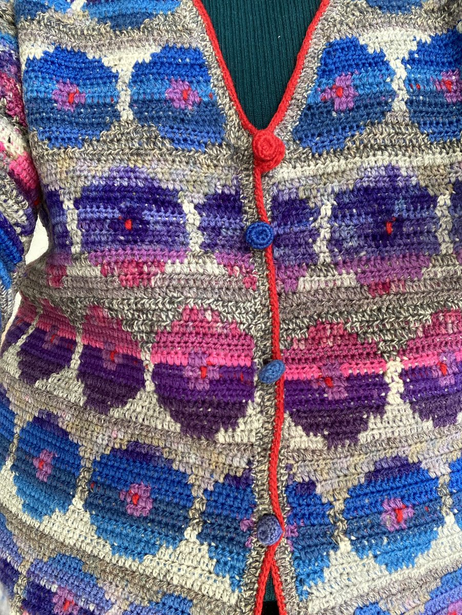 urban_formation's tweet photo. Wearing my Kaffe Fassett inspired crochet cardigan to the @FashionTextile #ThePowerofPattern exhibition of his work #FashionTextile
https://t.co/6aObAlM56T https://t.co/yeP7jzYG3v