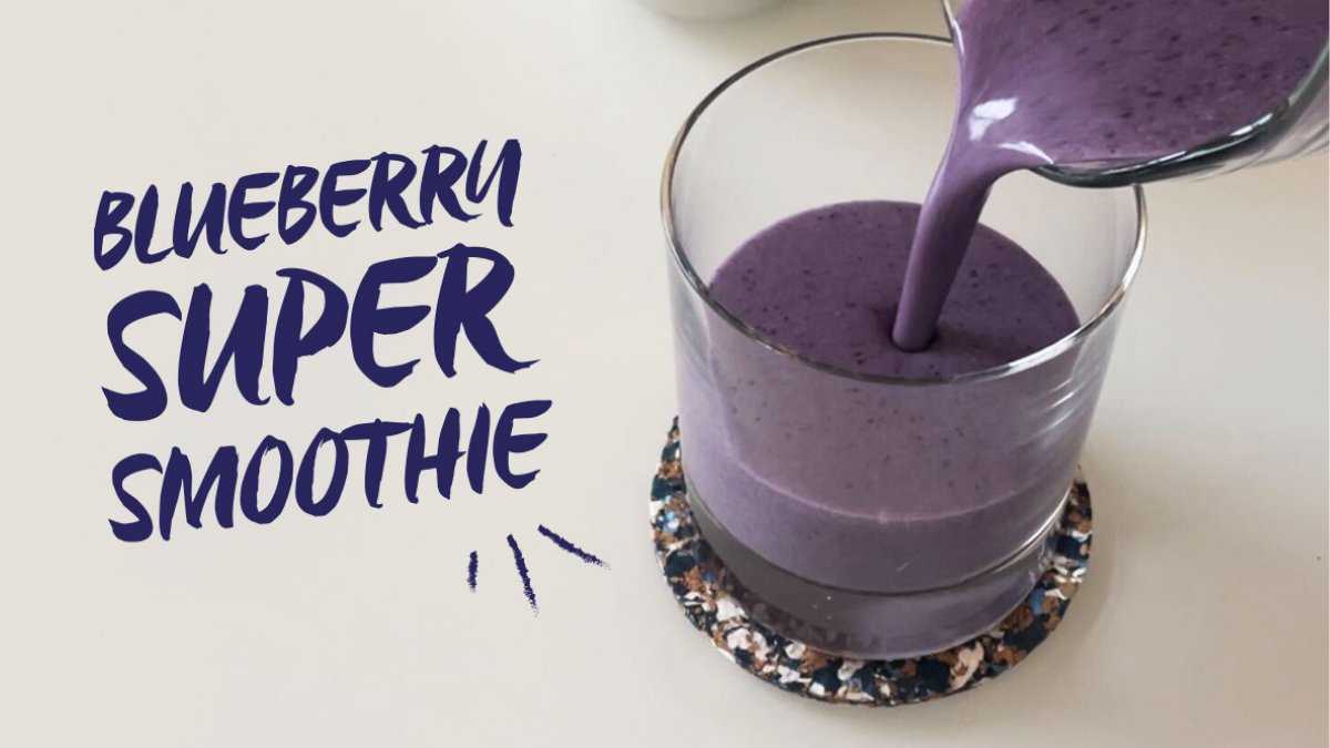 Checkout our new 'Blueberry Super Smoothie' will help you start your day the right way! The perfect drink before or after a workout. #BluberrySuperSmoothie #Superfoods #Bluberry #EssentialRecipes #Coconut #health #smoothies #recipes #vegan