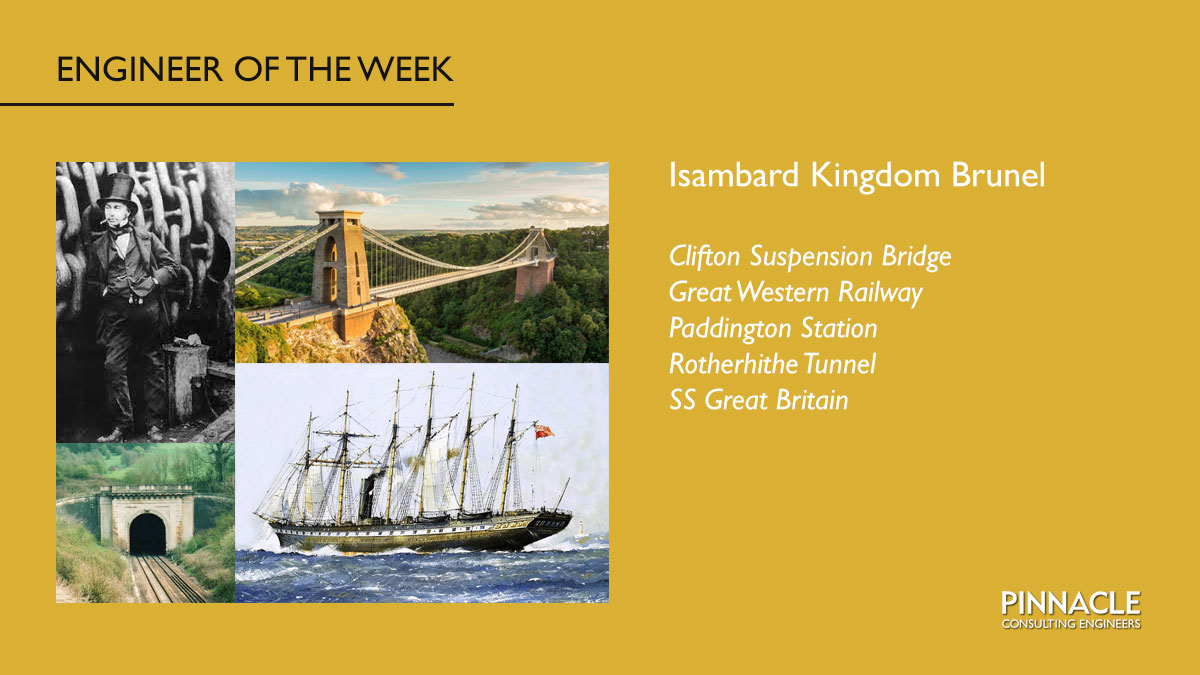 Pinnacle_Advice's tweet image. Isambard Kingdom Brunel is known for several engineering firsts including building the first tunnel under the Thames, the SS Great Britain, and the development of the Great Western Railway (GWR). 

#EngineerOfTheWeek #Inspiration #CivilEngineering #StructuralEngineering