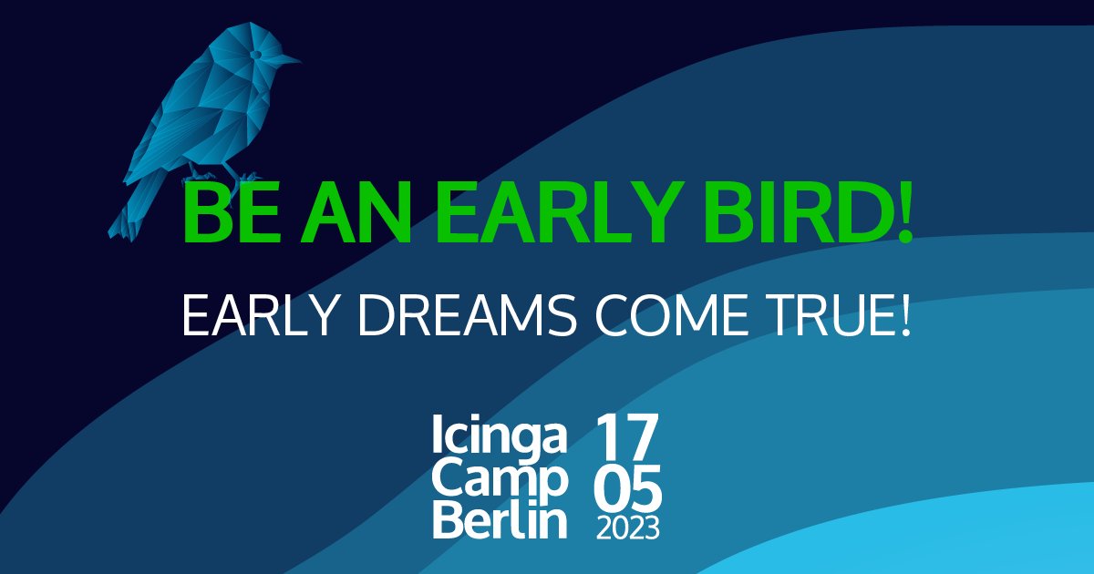 Many ways lead to #IcingaCamp Berlin 2023! Whether as a speaker, a sponsor or a conference attendee: we want to see you all there!
Get your Early Bird ticket, save your seat and be part of the audience: icinga.com/community/even…