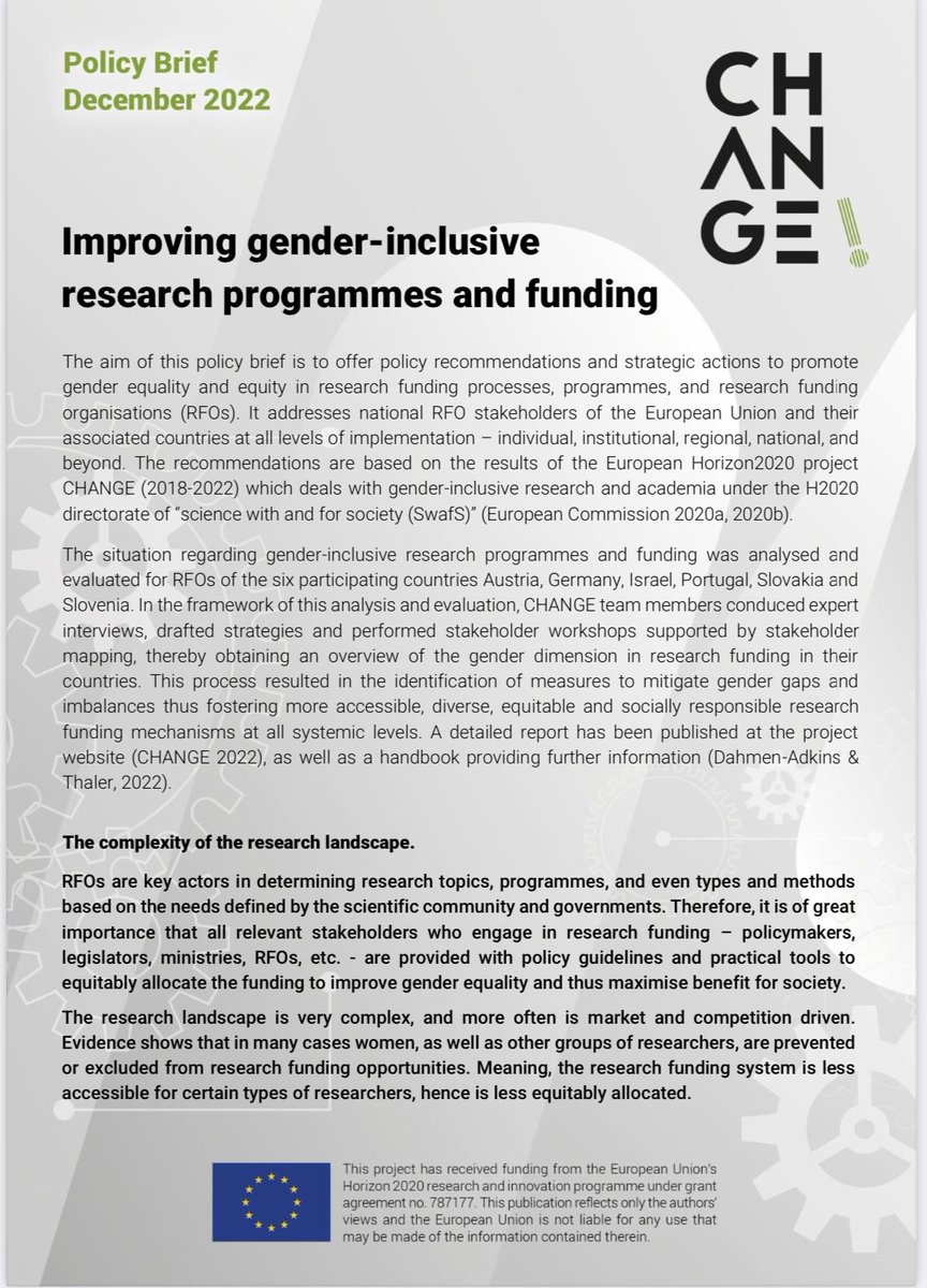 CHANGE (@change_h2020) on Twitter photo Check out our new policy brief „Improving gender-inclusive
research programmes and funding“, which has been co-created with research funders, #CHANGErs & policy makers.
<a href="/REA_research/">European Research Executive Agency</a> <a href="/MinaStareva/">Mina Stareva</a> <a href="/eu_granted/">GRANteD</a>
change-h2020.eu/bilder/Policy_… Check out our new policy brief „Improving gender-inclusive
research programmes and funding“, which has been co-created with research funders, #CHANGErs & policy makers.
<a href="/REA_research/">European Research Executive Agency</a> <a href="/MinaStareva/">Mina Stareva</a> <a href="/eu_granted/">GRANteD</a>
change-h2020.eu/bilder/Policy_…