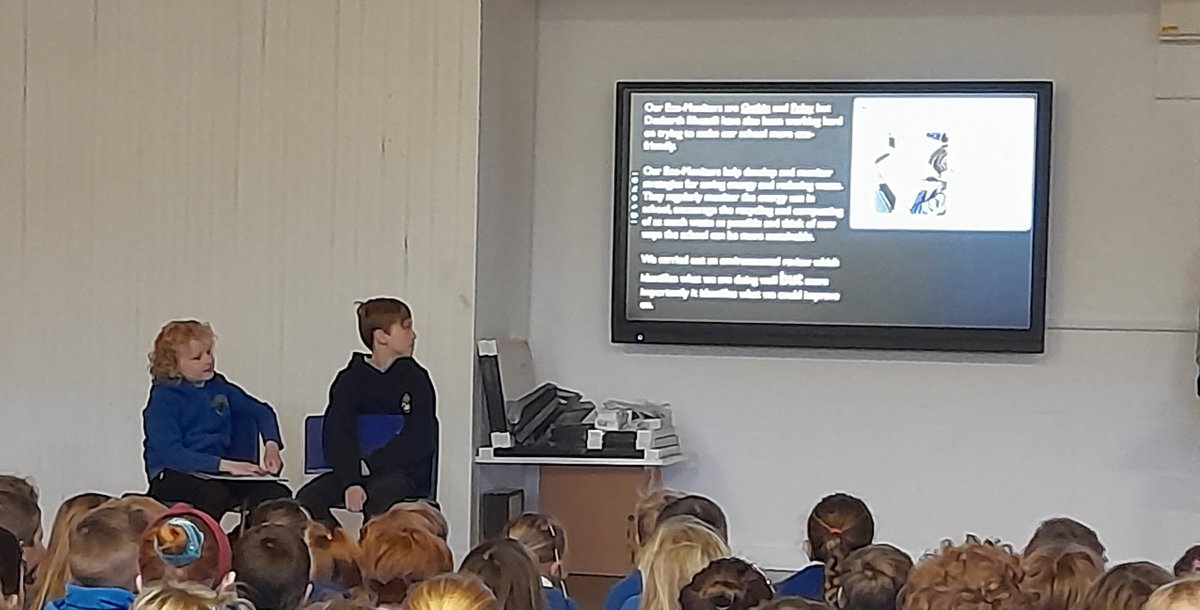 Pennardprimary's tweet photo. Fantastic Eco assembly from our Eco monitors this morning. Outlining our environmental targets for this year. #penneco #pennfun #pennsci #pennlit https://t.co/eHa7VtvfVg