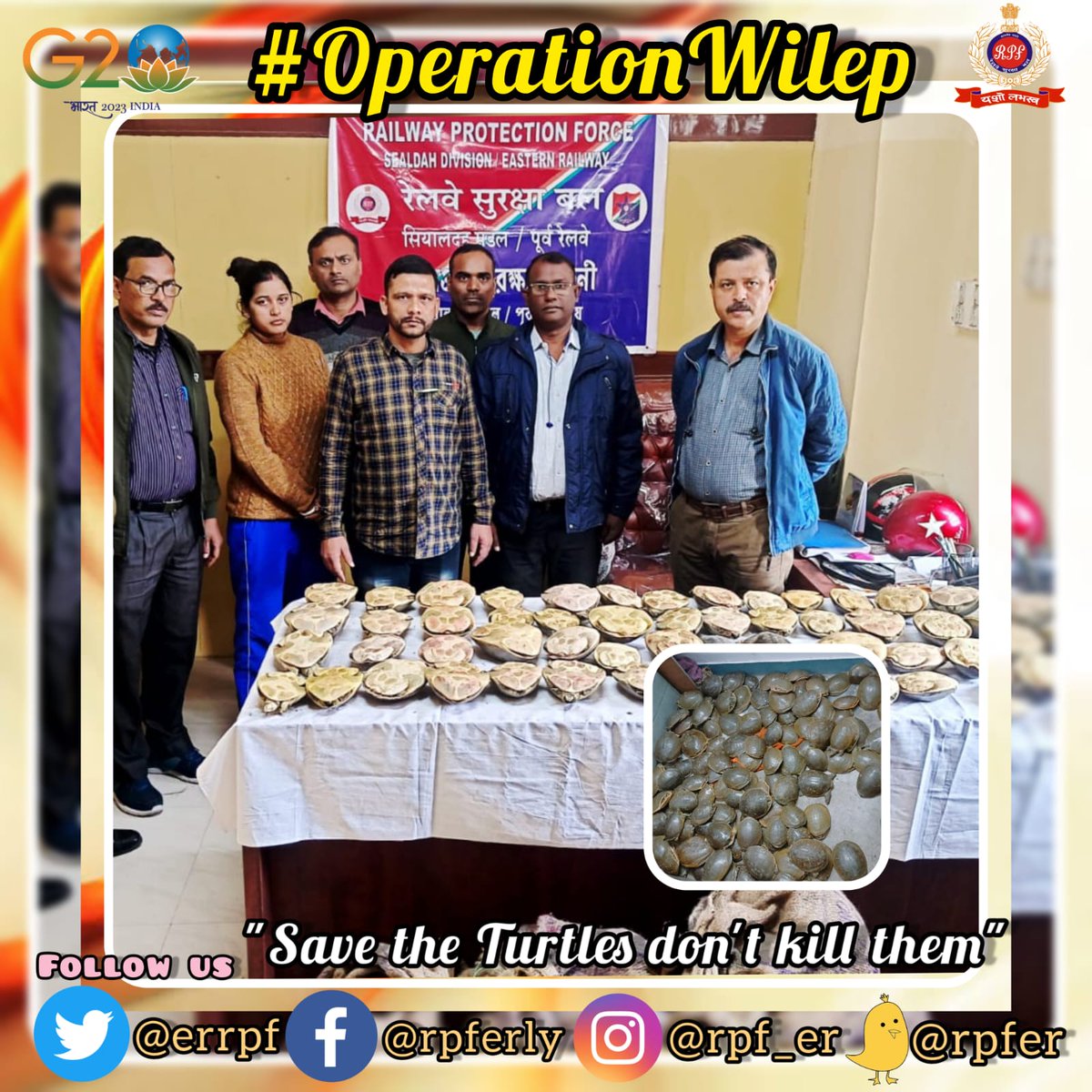 'Make the world a better place to live for every wild life species, don't kill them save the turtles' 126 Turtles rescued from a train at Sealdah Railway Station....
#OperationWilep 
#Saveturtles 
#wildlifetrafficking