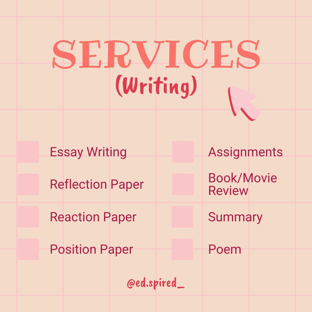 EdSpired's tweet photo. 📌 OPEN FOR ACADEMIC/SCHOOL WORKS COMMISSION✨

Want to finish a pile of assignments and homeworks before deadline?
EDSPIRED is all you need! ✨

We offer a budget-friendly services that guarantee you a quality and unique works! dm us for inquires📩

#commissionsopen #commstwt https://t.co/RnZp4ZF7SH