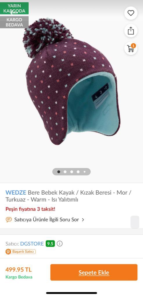 DuzgunElis's tweet photo. Dechatlon da satılan çocuk kayak beresi 175 TL,aynı bere Trendyolda 499TL.@DecathlonTurkey ,@Trendyol https://t.co/nk6xd9ryuy
