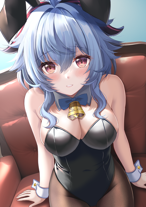 甘雨|かんう(原神) 「黒バニー甘雨ちゃん #原神 」|泉水茜のイラスト