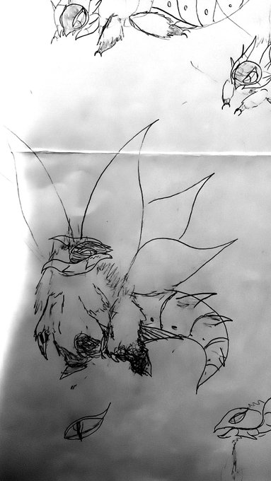 チヲハネを近々描きたい。爬虫類っぽくするか蛾寄りにするか悩みどころ 